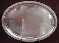 Tiffany and Co, Silver-Soldered Oval Footed Tray, Dated 1957