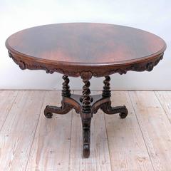 George III Round Center Table in Rosewood with Tripod Base