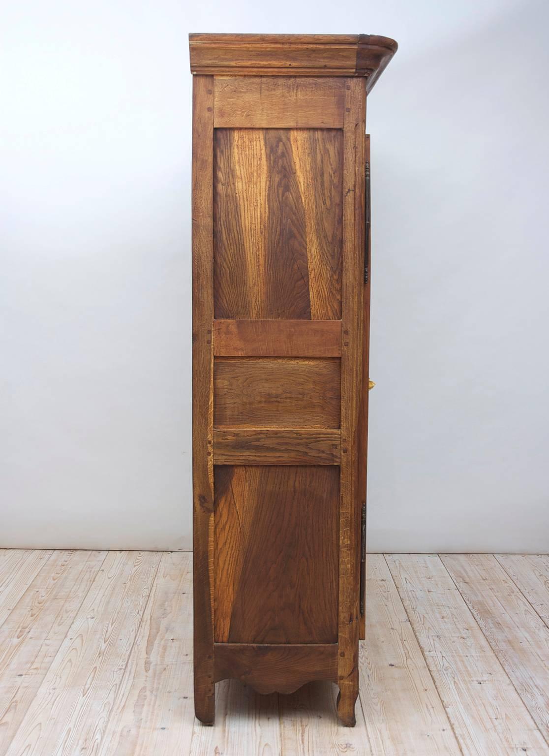 19th Century Antique French Armoire in Walnut & Cherry with Burl Olive Ash Panel 3