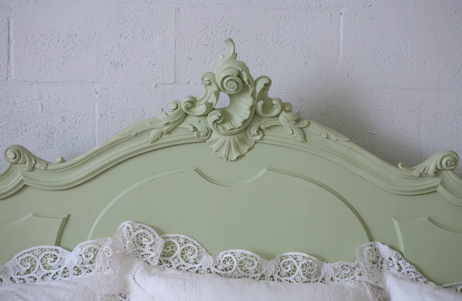 19th Century Antique French Louis XV Style Queen Bed from the Belle Époque Period