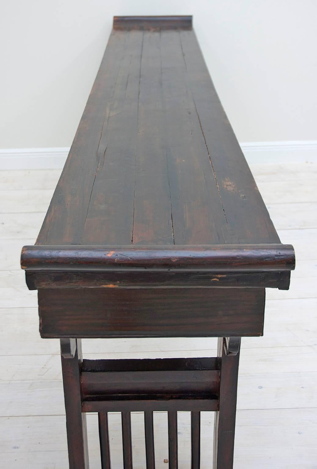 Early 19th Century Chinese Ming-Form Altar Table in Elm Wood, Jiangsu Province 3