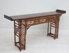 Antique Chinese Bamboo Altar Table