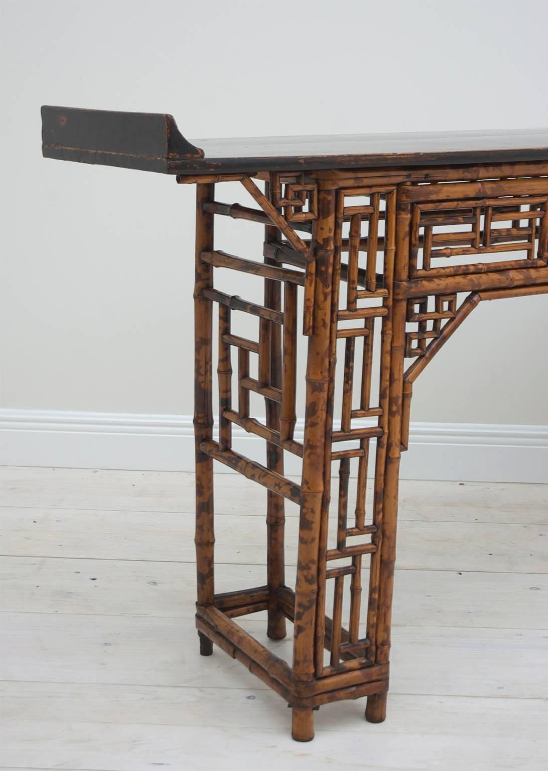 Antique Chinese Bamboo Altar Table 1