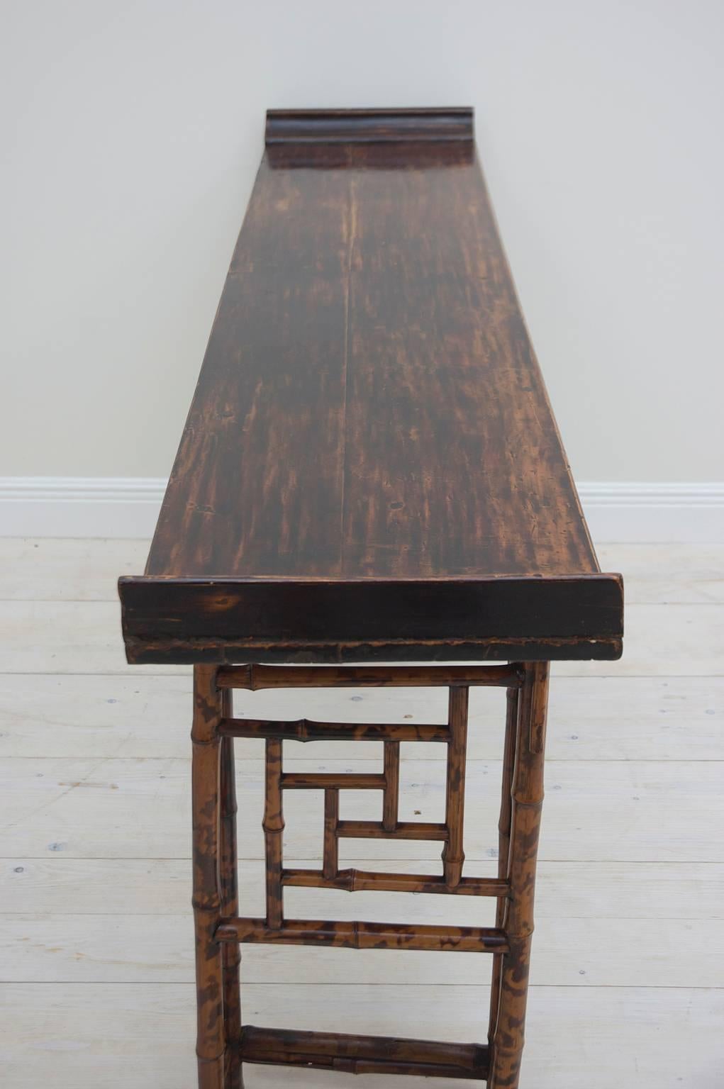 Antique Chinese Bamboo Altar Table 3
