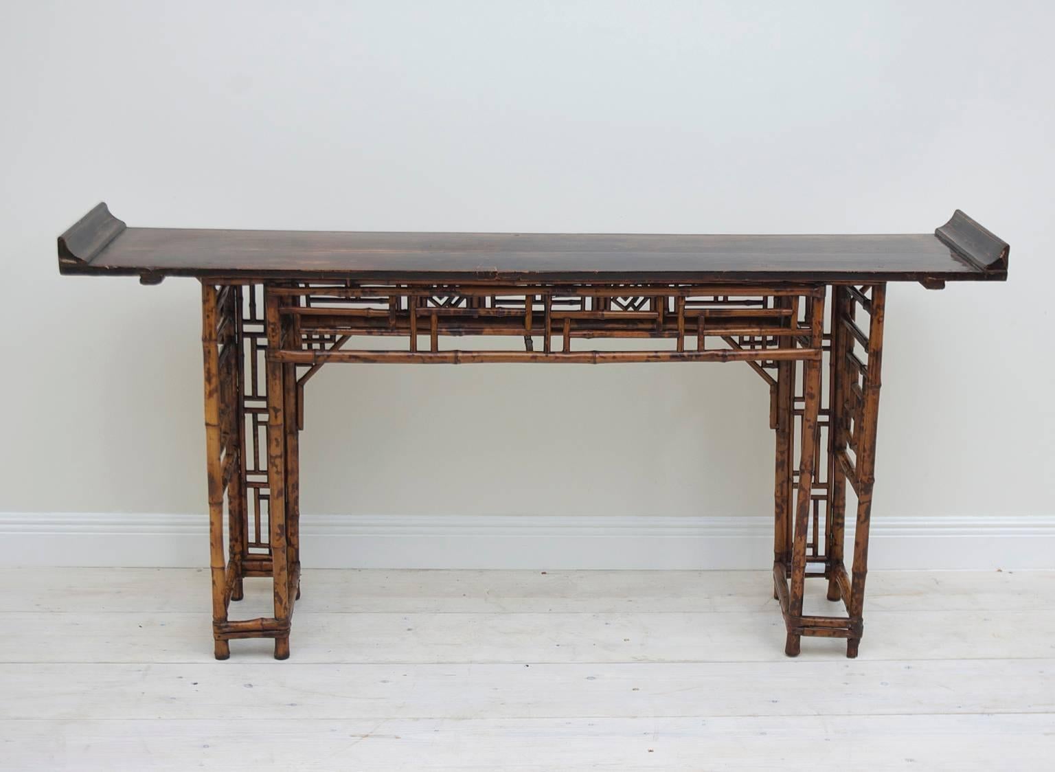 Antique Chinese Bamboo Altar Table 5