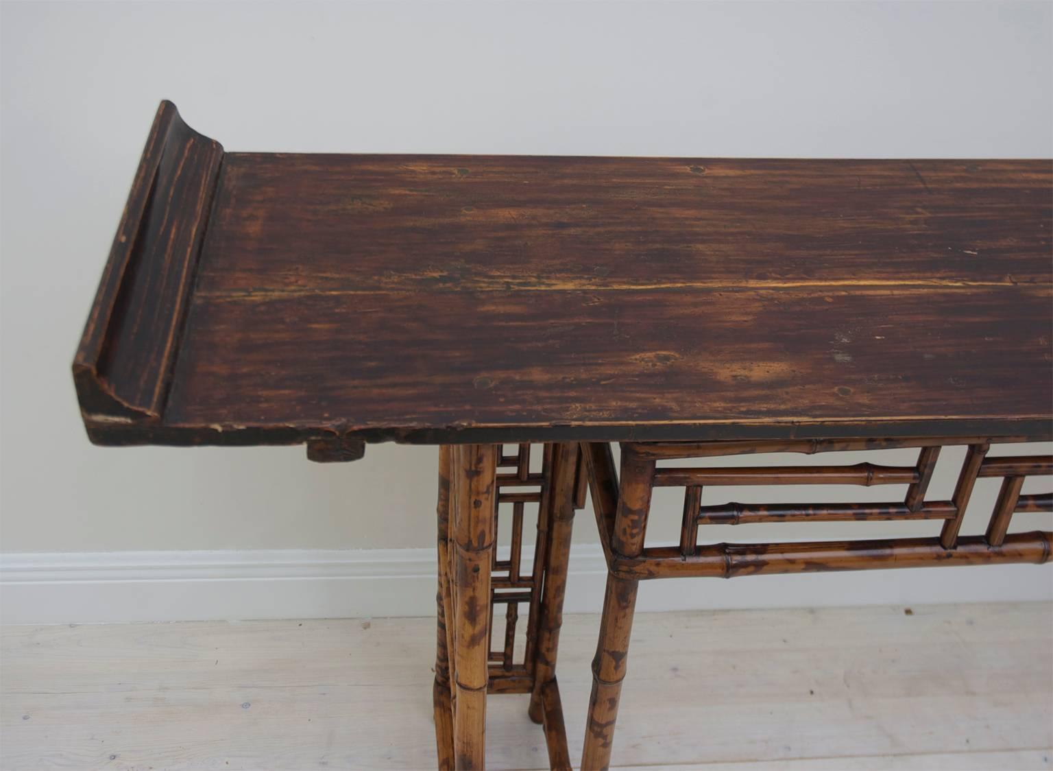 Antique Chinese Bamboo Altar Table 4