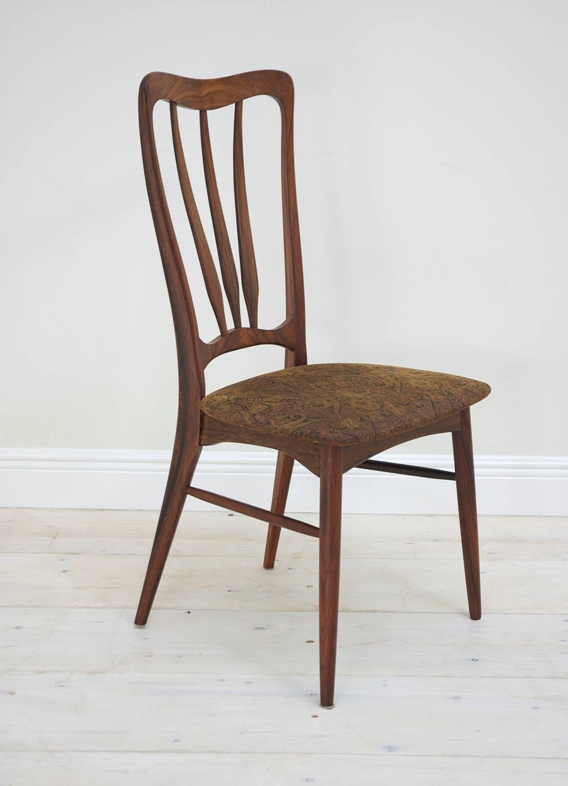 Danish Mid-Century Niels Kofoed Table and 8 Ingrid Chairs in Rosewood, Denmark 1950's