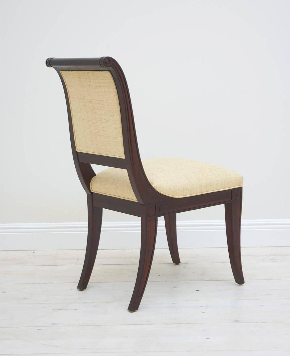 mahogany upholstered dining chairs