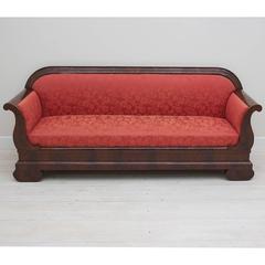 American Empire Sleigh Sofa in Mahogany Attributable to Meeks, circa 1835