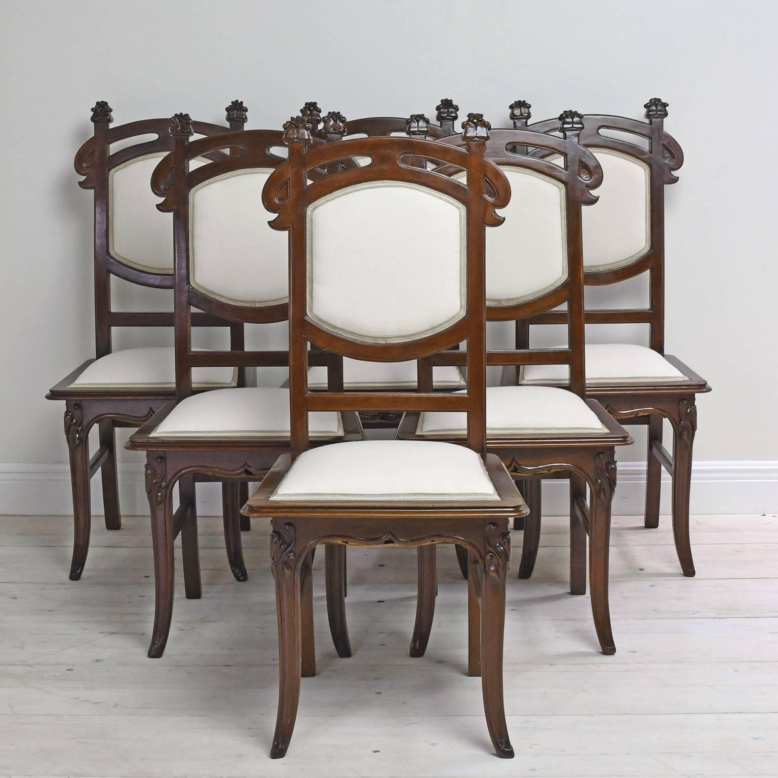 art nouveau dining table and chairs