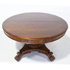 54" Round Center-Pedestal Dining Table with Four Extension Leaves, c. 1830