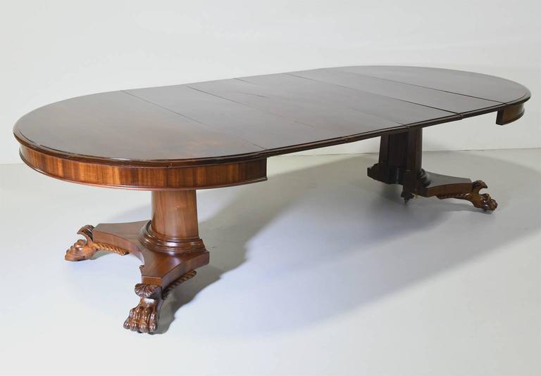 54 Round Center Pedestal Dining Table, Round Table With Extension Leaves