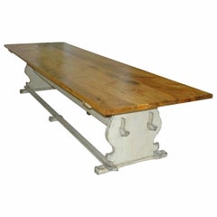 Bonnin Ashley Custom Made 12' Gustavian Table Shown with Painted Trestle Base 