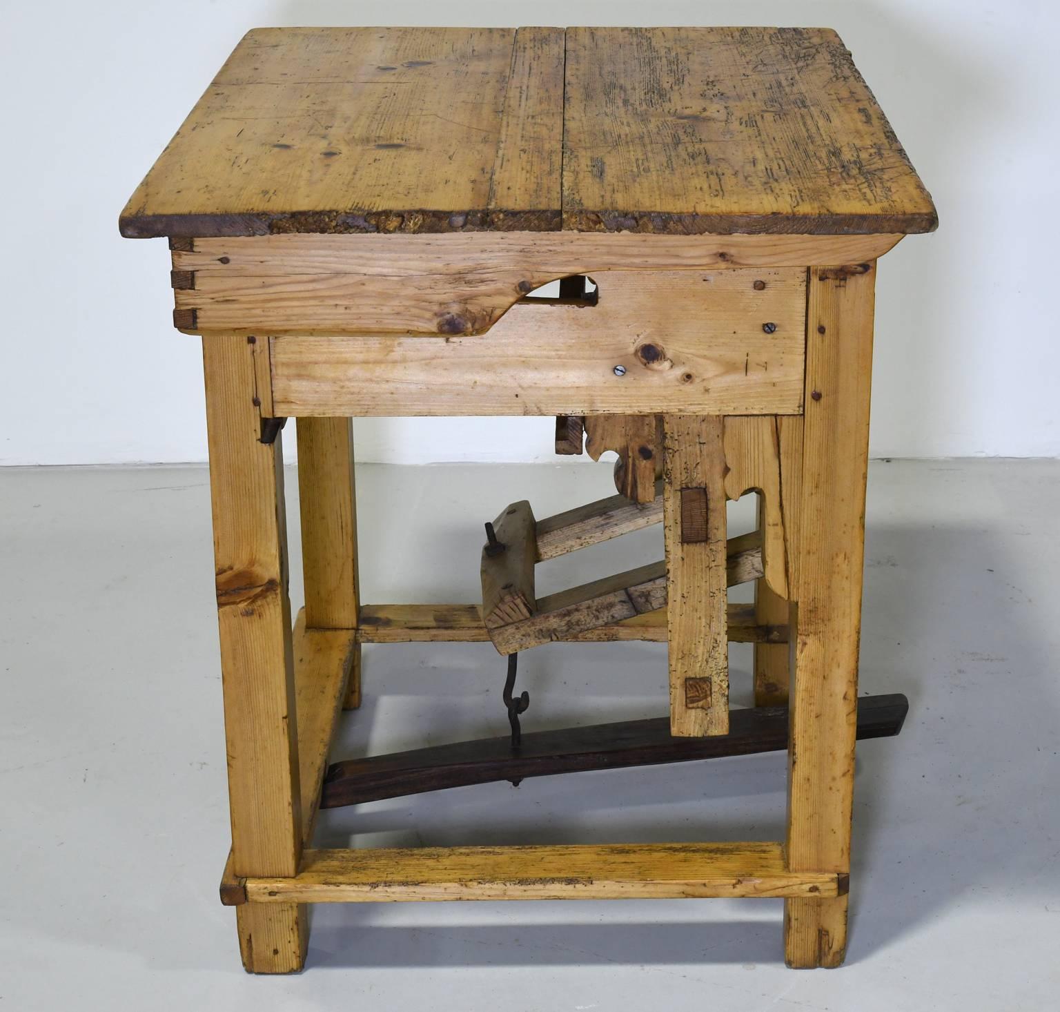 Oiled 18th Century Austrian Table Mangle or Clothes Press