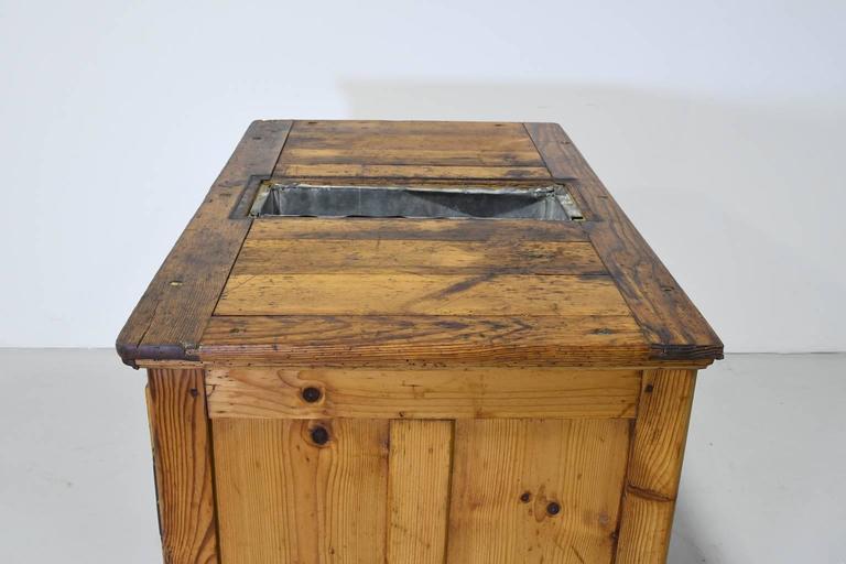Late 19th Century Rustic European Pine Cabinet or Ice Box For Sale 1