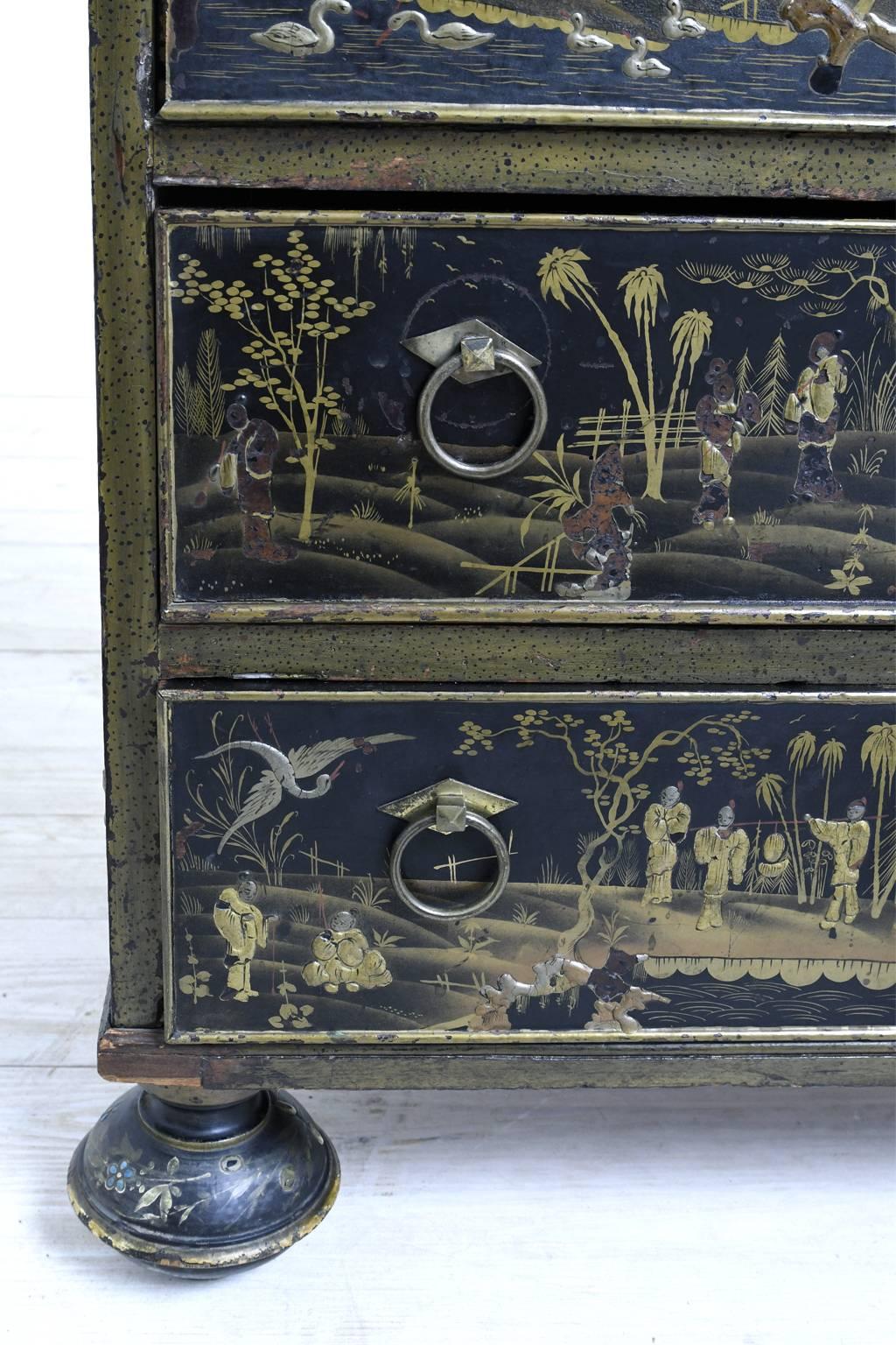 English 18th Century British Colonial Chinoiserie Chest of Drawers