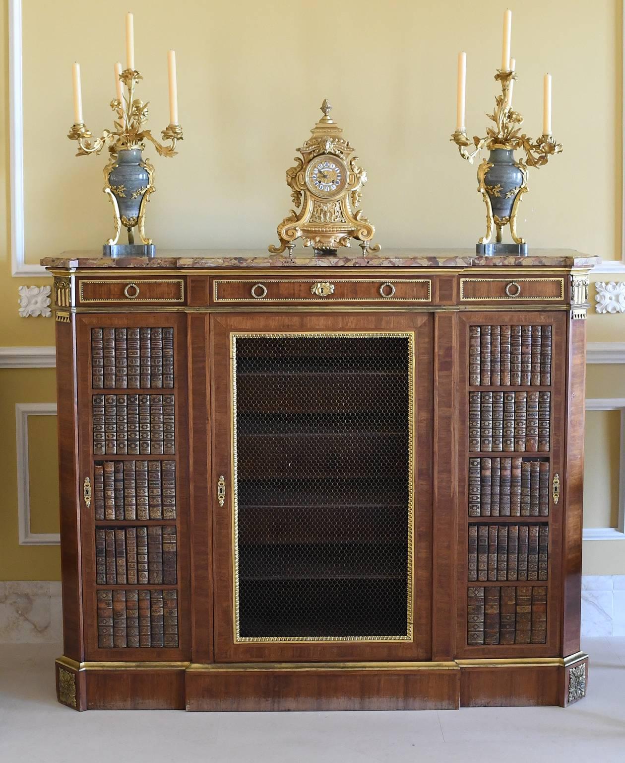 French Napoleon III Cabinet in Walnut with Ormolu in Louis XVI Style, France, c. 1850 For Sale