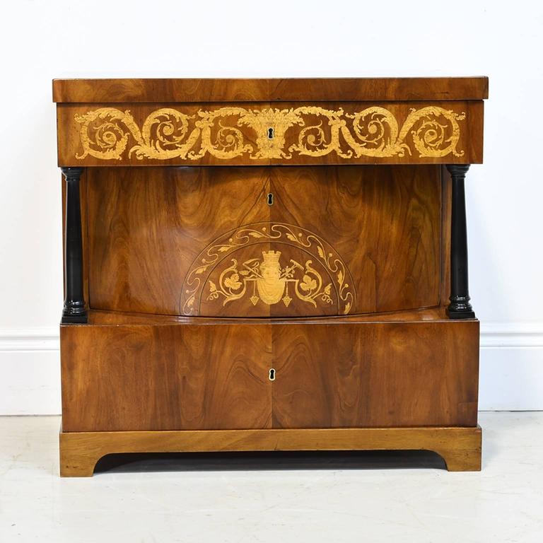 Biedermeier Chest of Drawers in Mahogany with Marquetry Inlays, Germany