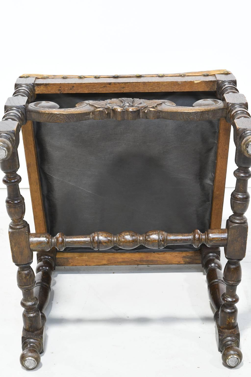 Set of 10 Italian 19th Century Renaissance Revival Chairs in Walnut with Leather 7