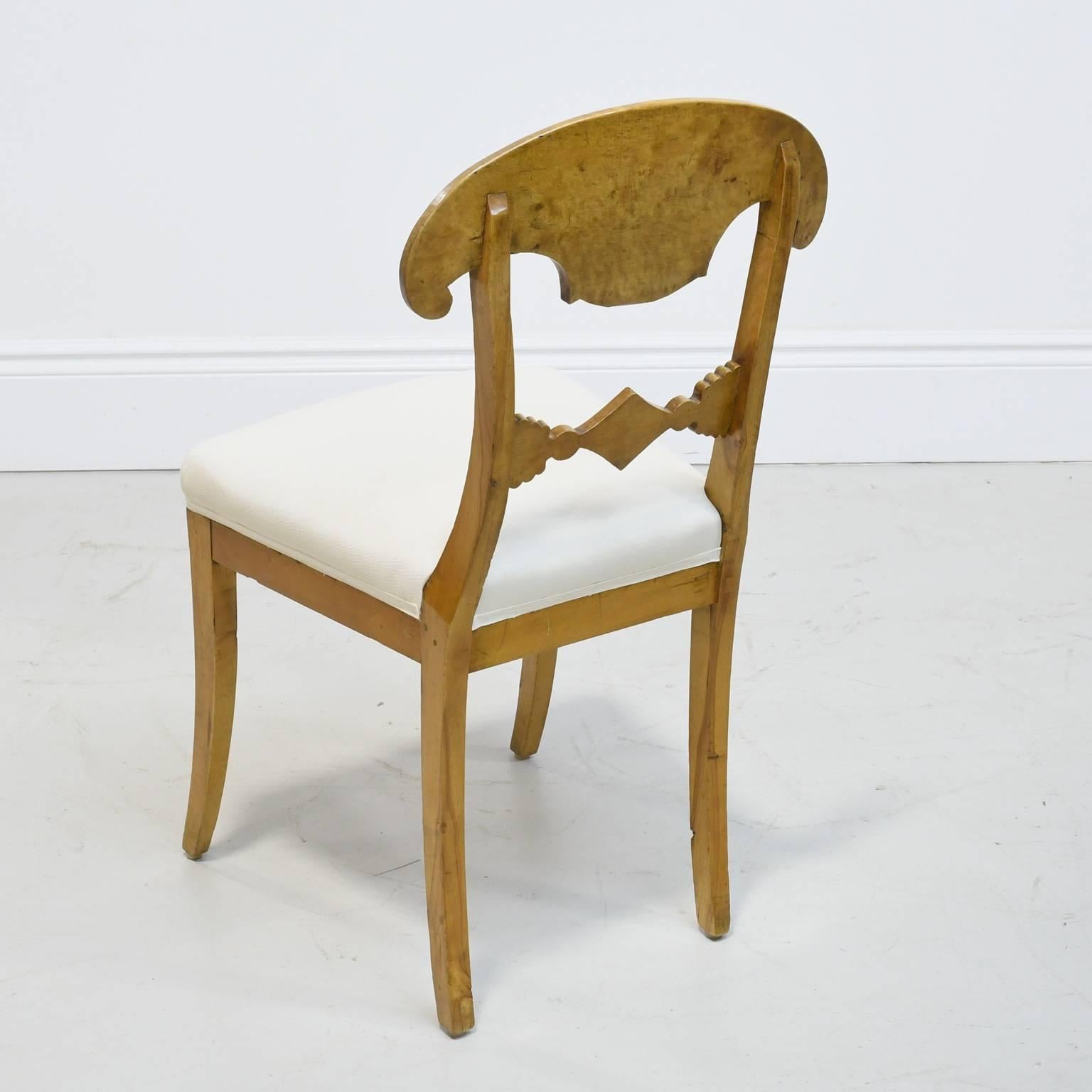 Set of Six Swedish Biedermeier Chairs with Upholstered Seats, circa 1820 1