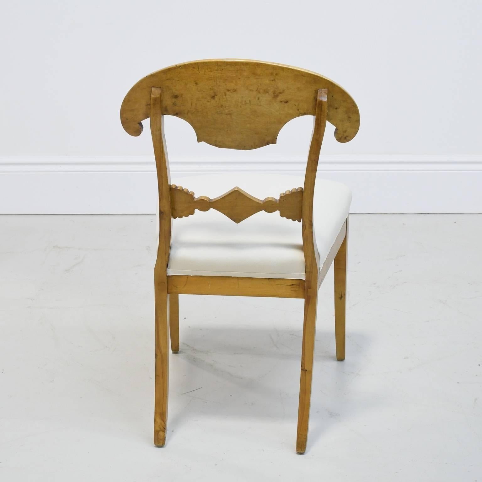 Set of Six Swedish Biedermeier Chairs with Upholstered Seats, circa 1820 2