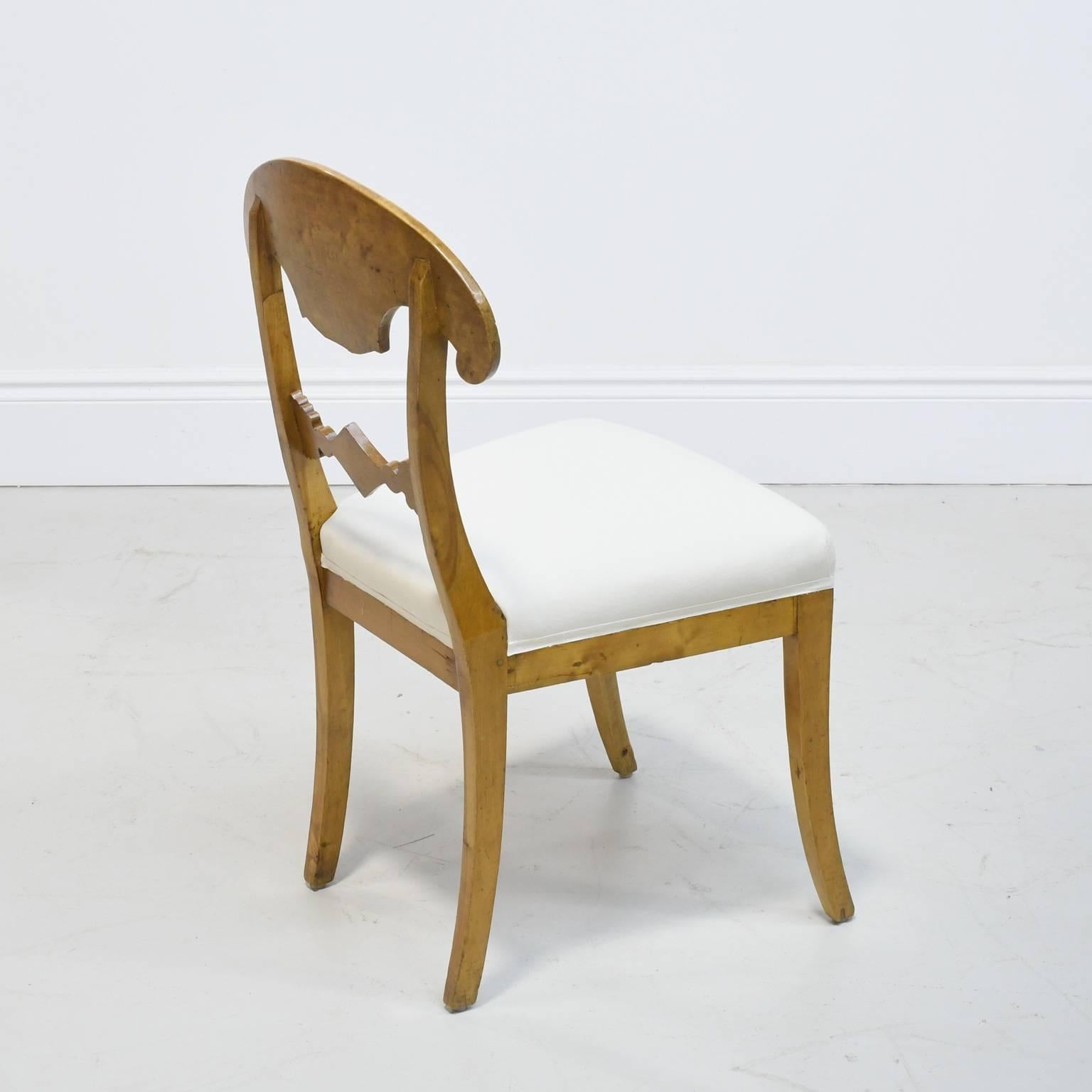 Set of Six Swedish Biedermeier Chairs with Upholstered Seats, circa 1820 3