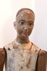 18th Century, Spanish Colonial Madonna/Saint Statue in Carved & Polychromed Wood
