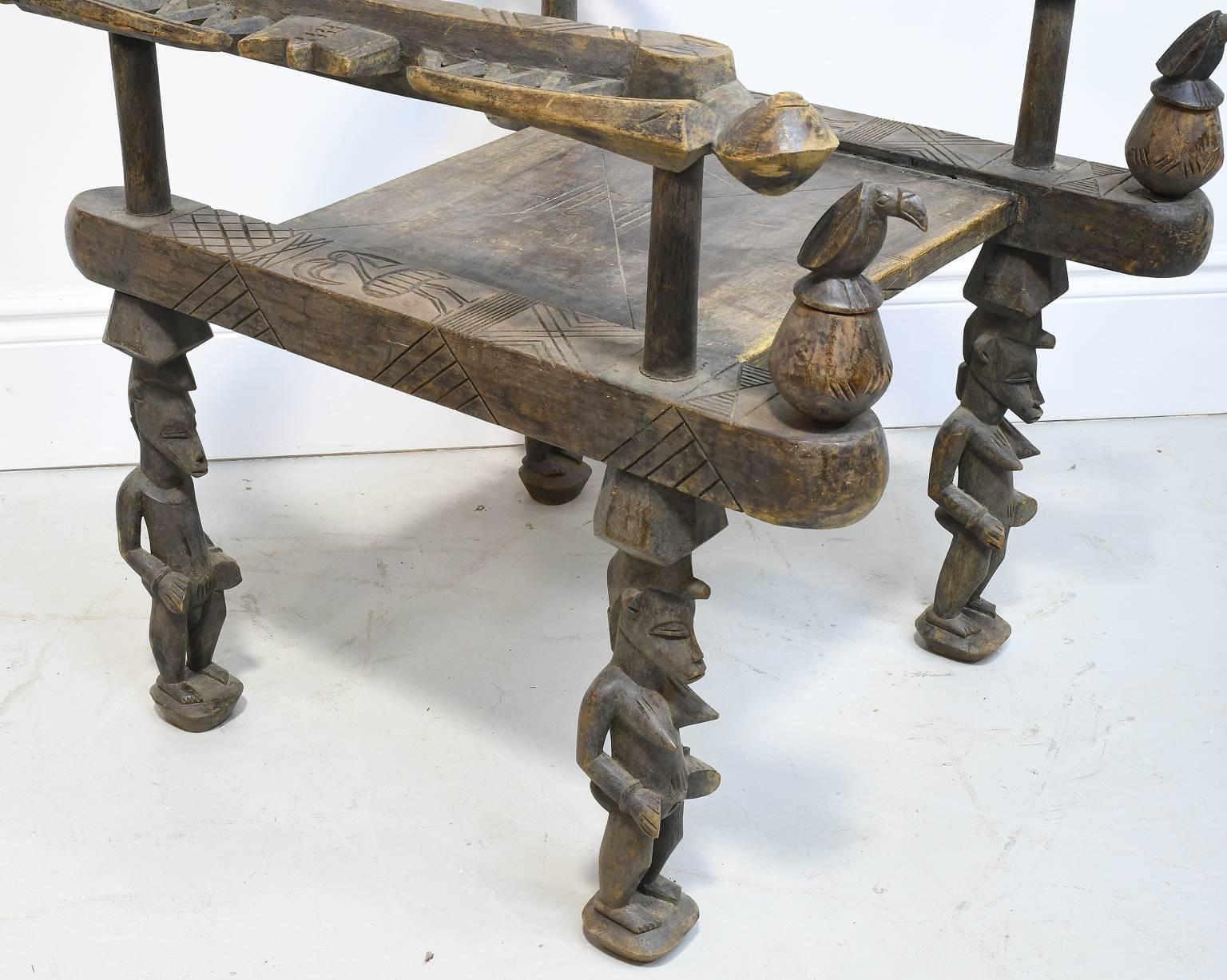 20th Century Ceremonial Fertility Chair of the Senufo People, West Africa
