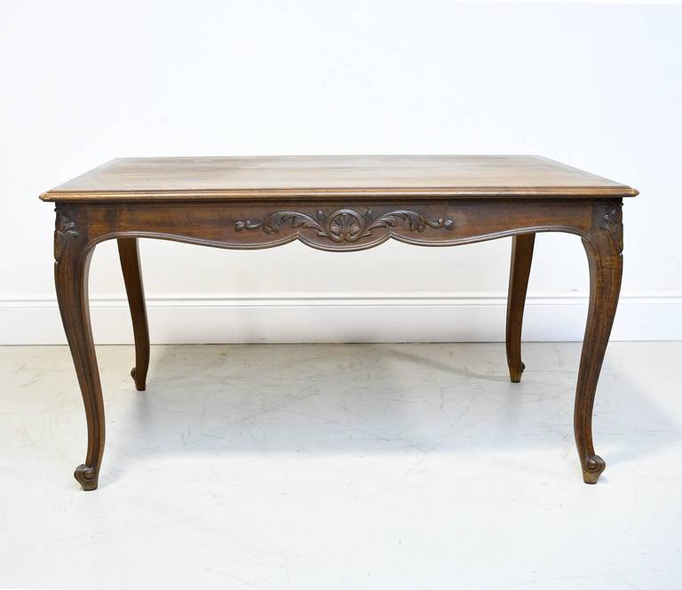 Late 19th Century Louis Xv Style Extension Dining Table In Walnut This French Louis Xv Style Dining Table Has Drawer Pull Outs That Support Two Extension