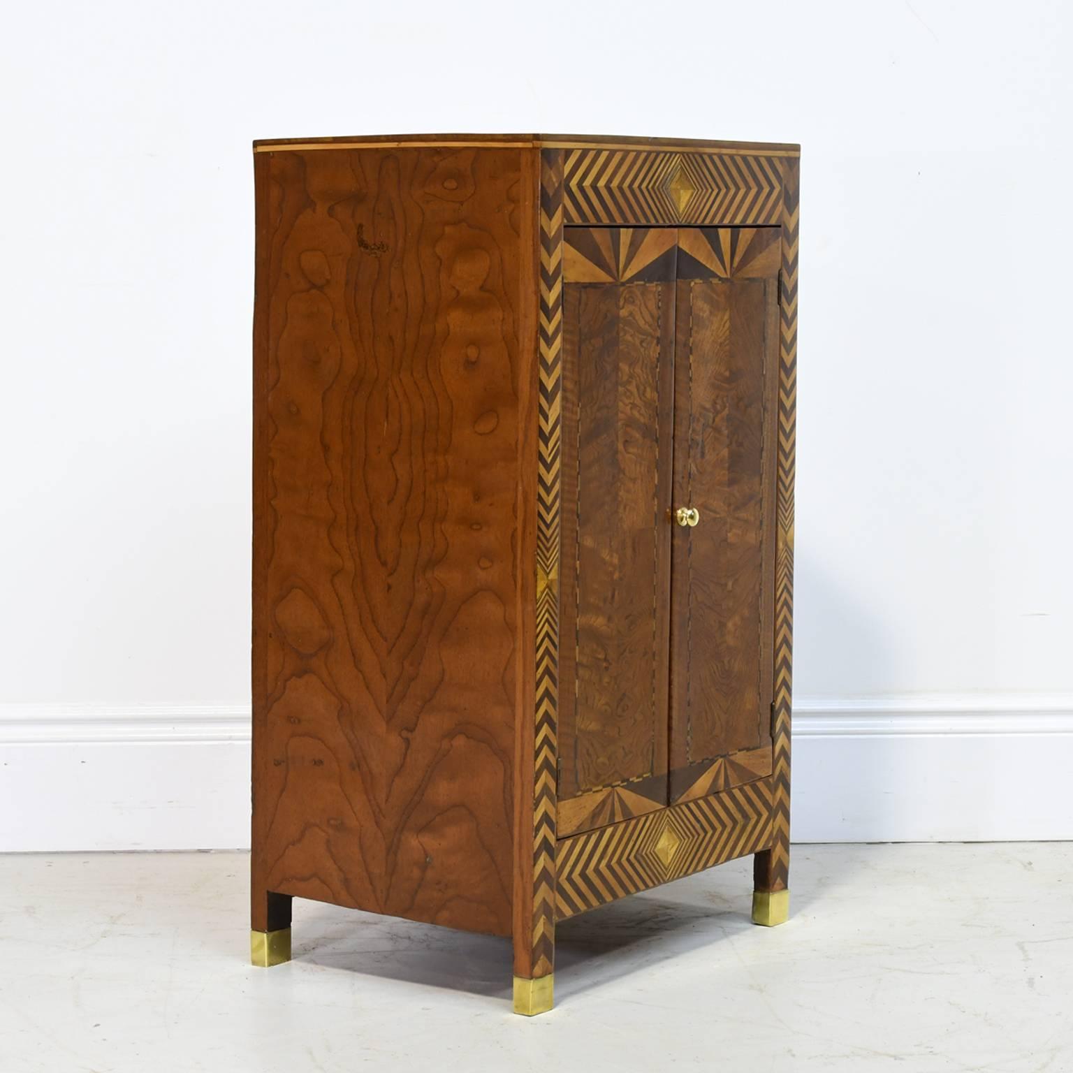 20th Century American Art Deco Cabinet with Marquetry Inlays, circa 1920s
