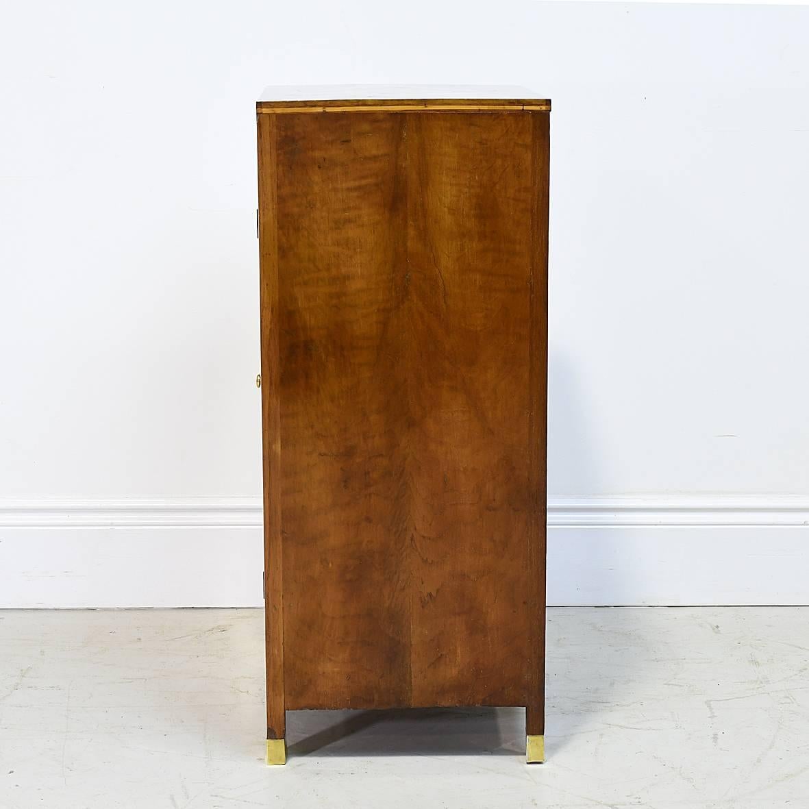 American Art Deco Cabinet with Marquetry Inlays, circa 1920s 2