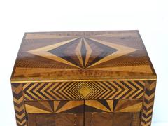 American Art Deco Cabinet with Marquetry Inlays, circa 1920s