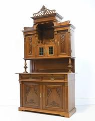 Early 20th Century Art Nouveau Buffet Cupboard or Bar Cabinet in French Walnut