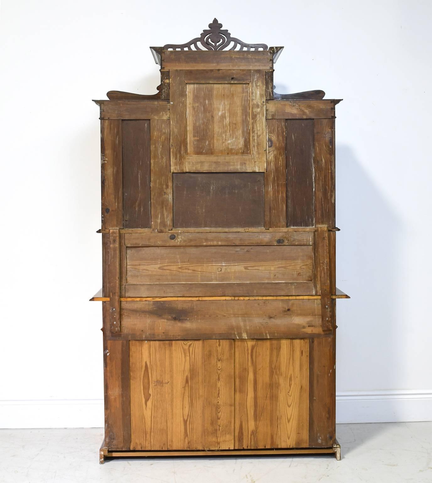 Carved Early 20th Century Art Nouveau Buffet Cupboard or Bar Cabinet in French Walnut For Sale