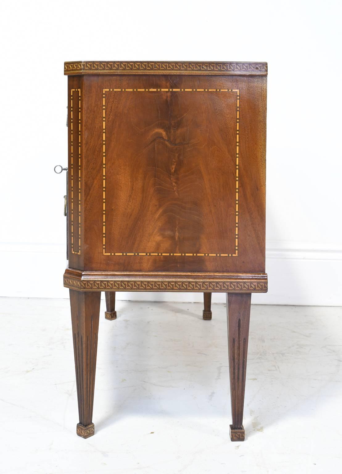 Empire 19th Century Danish Chest of Drawers in Mahogany with Marquetry Inlays