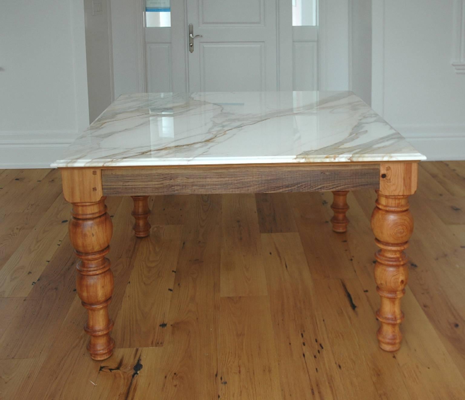 Contemporary Vintage Pine Farmhouse Table Base Without Top
