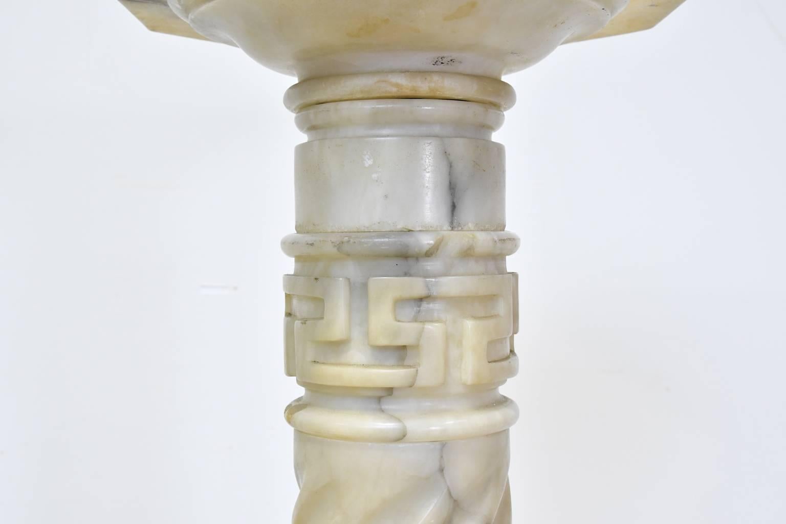 19th Century French Napoleon III  Alabaster Column Pedestal In Good Condition In Miami, FL