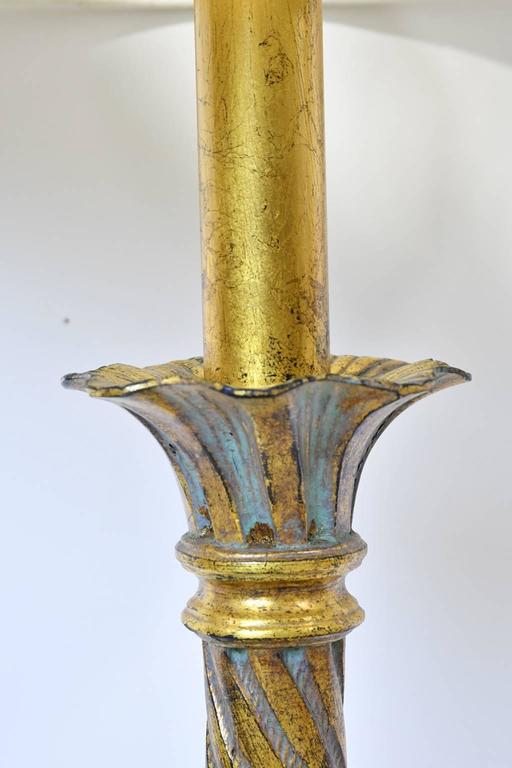 20th Century Vintage Table Lamp with Cast Metal Base with Distressed