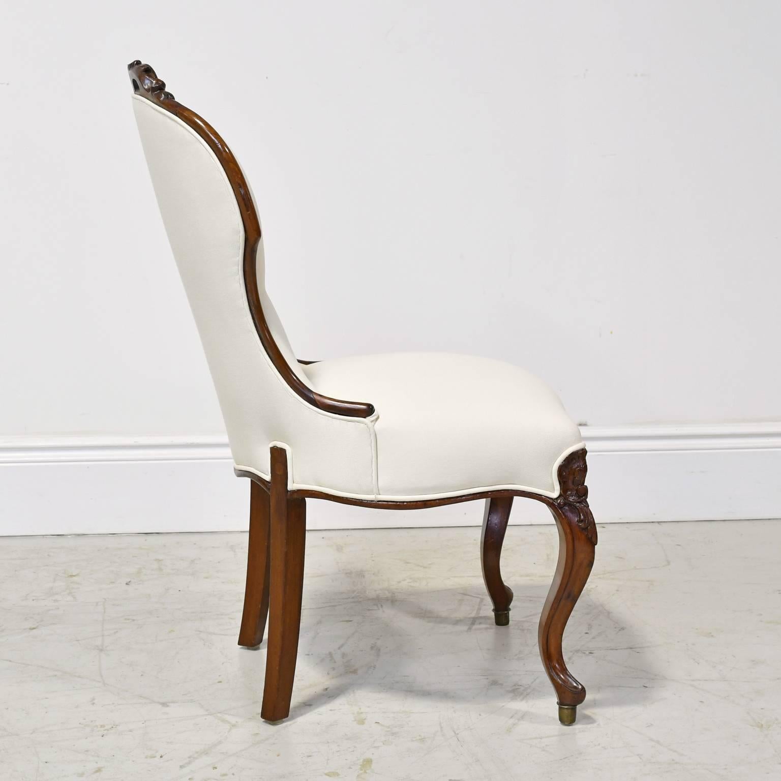Set of Six Mid-19th Century Dining Chairs with Upholstered Seat and Back In Good Condition In Miami, FL