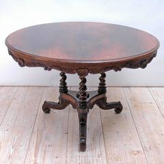 George III Round Centre Table in Rosewood with Tripod Base