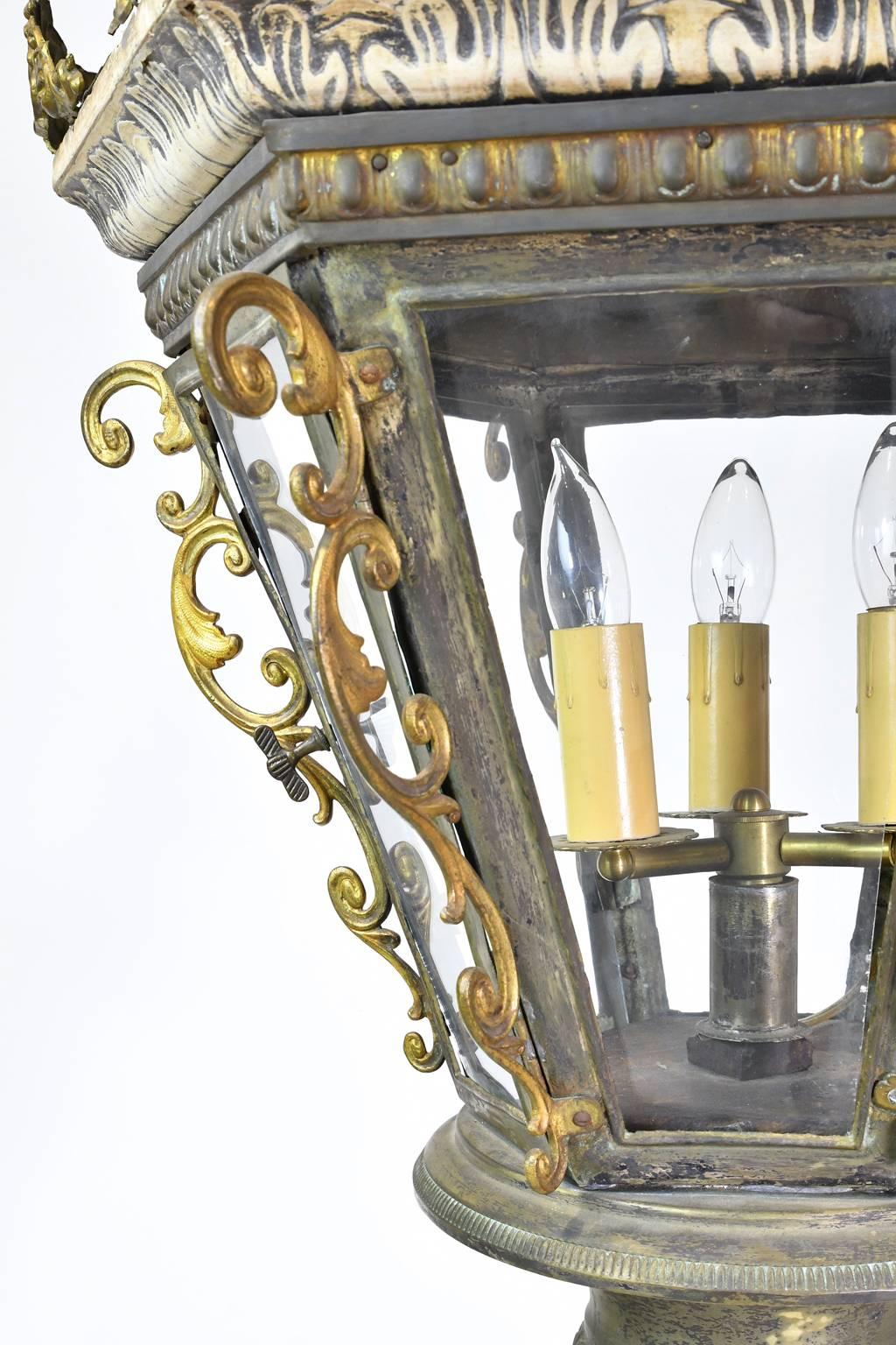 Italian Pair of Late 19th Century Baroque-Style Venetian Gondola Lanterns For Sale