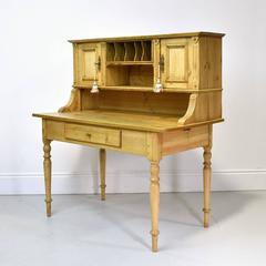 19th Century Antique European Pine Writing Table or Desk