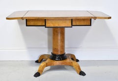Swedish Karl Johan Biedermeier Writing or Sofa Table in Birch, ca. 1820