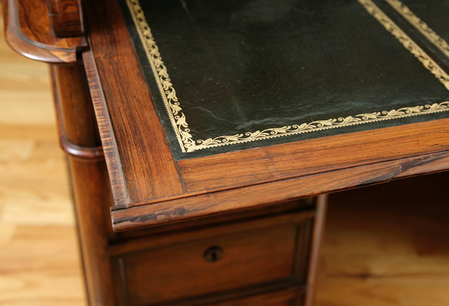 19th Century French Napoleon III Tambour Roll-Top Desk in Rosewood, circa 1860