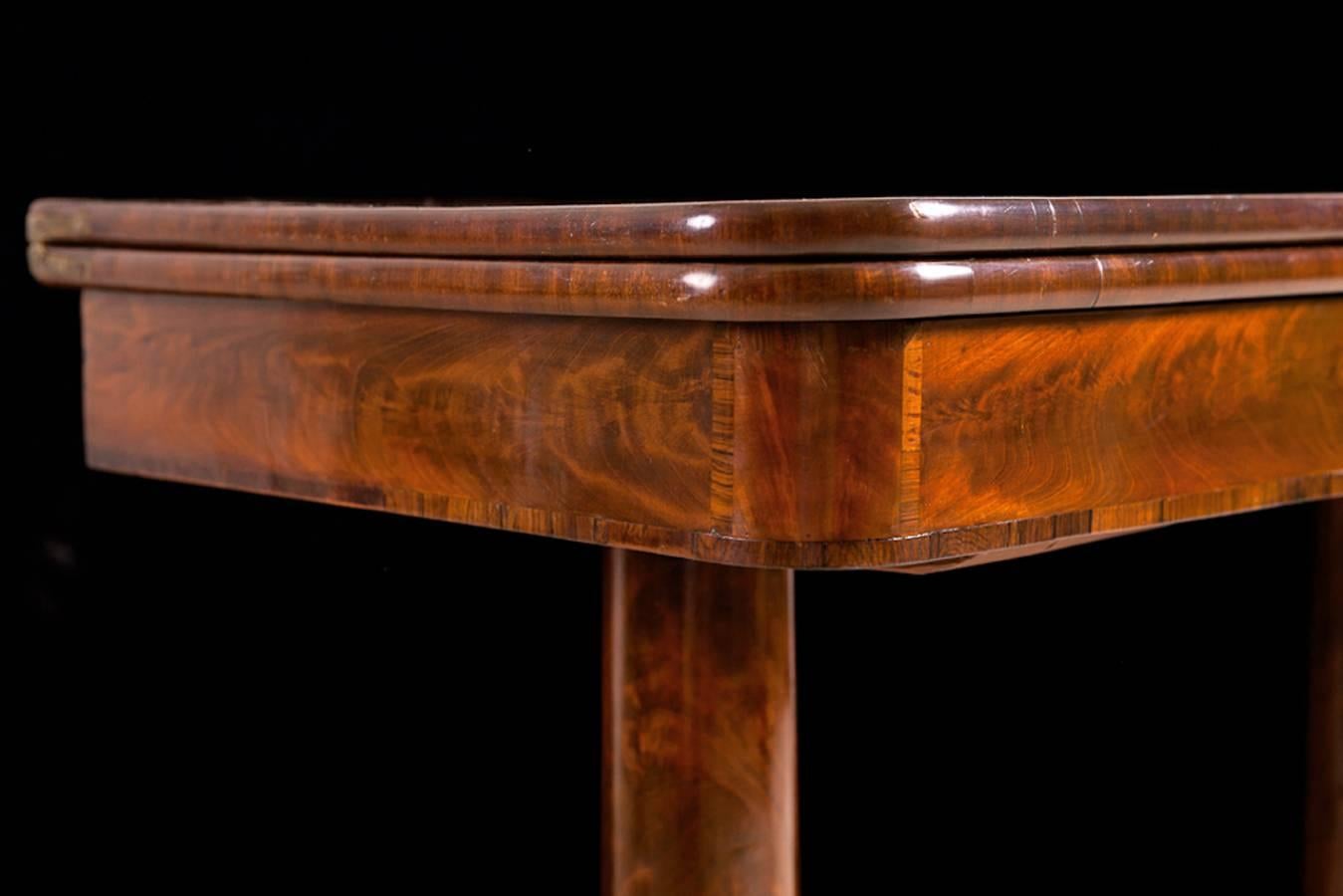 American Empire Antique New York Empire Card/ Games Table in Cuban Mahogany, Meeks & Sons For Sale