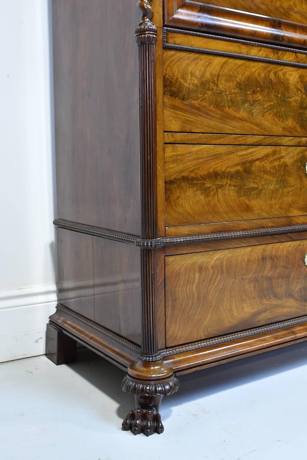 Early 19th Century Danish Empire Fall-Front Secretary in Cuban Mahogany, c. 1825 3