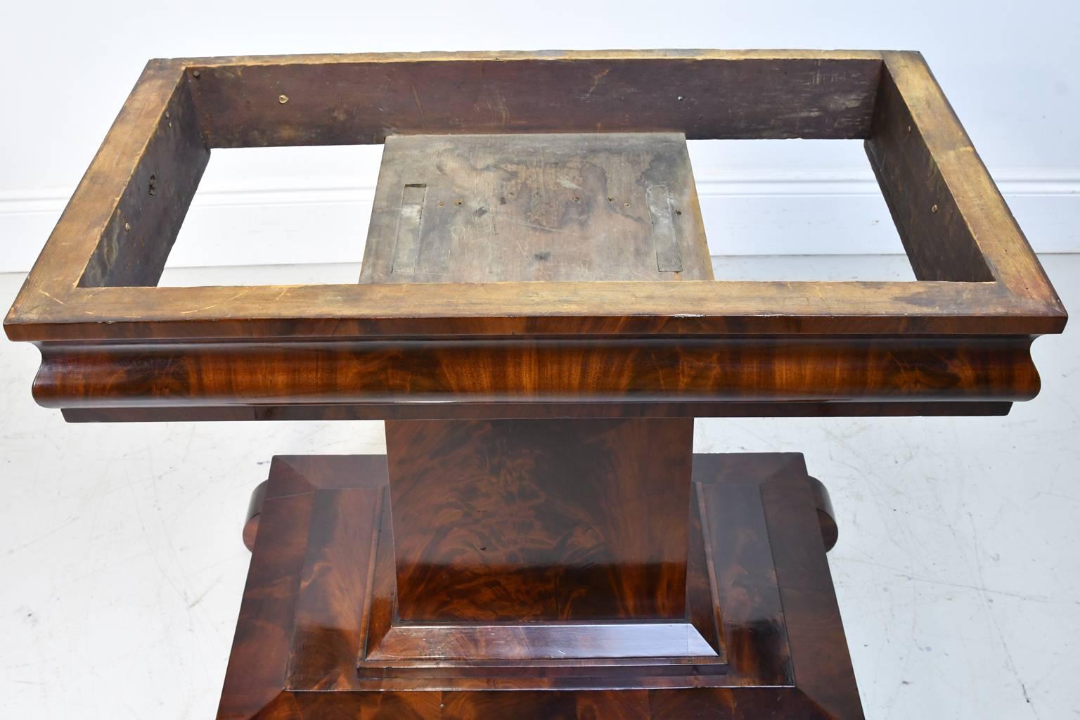 19th Century Meeks American Empire Mahogany Console Table with Carrara Marble 1