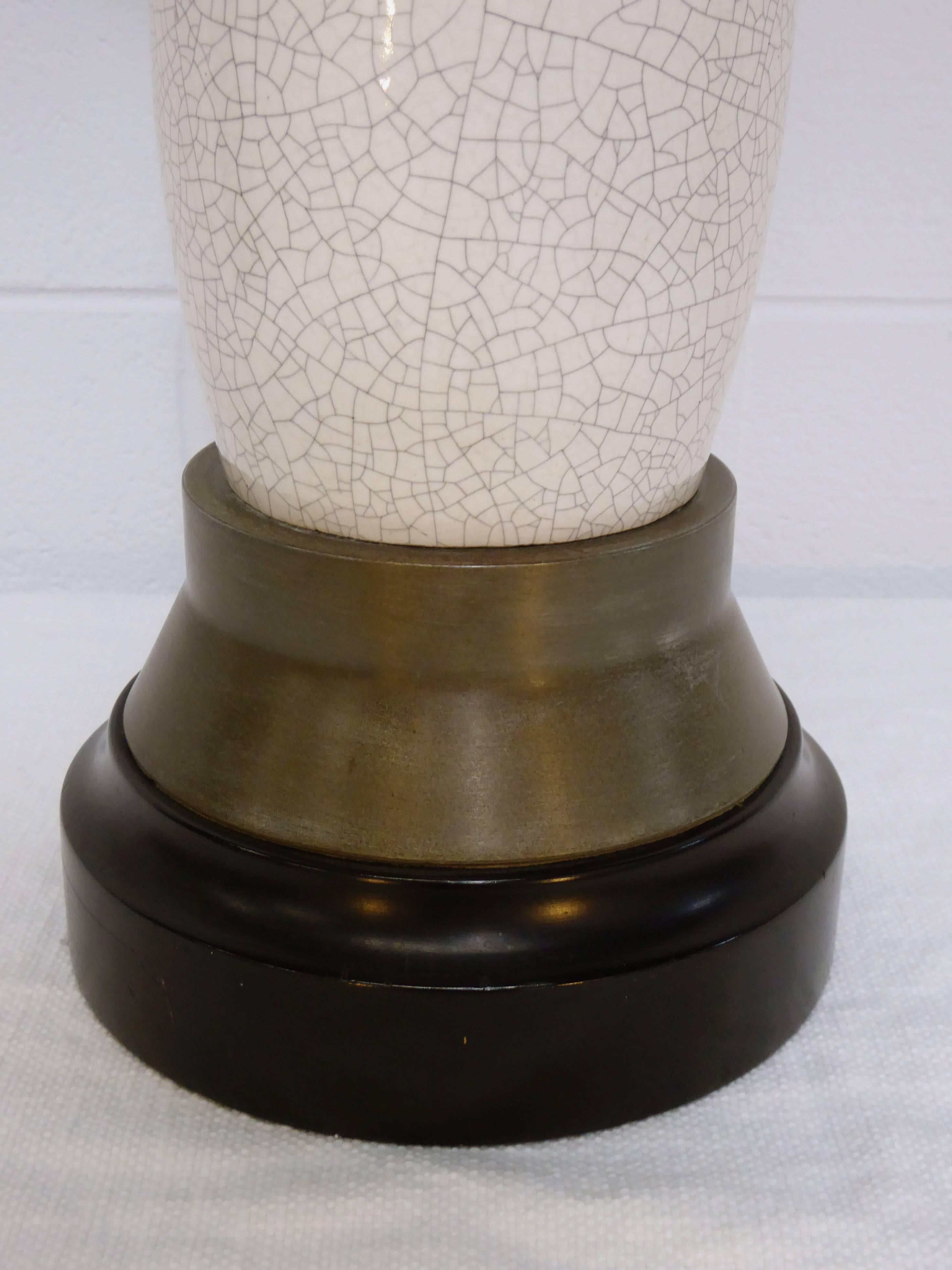 Exceptional Paul Laszlo Crackle Glazed Lamp In Excellent Condition For Sale In Northbrook, IL