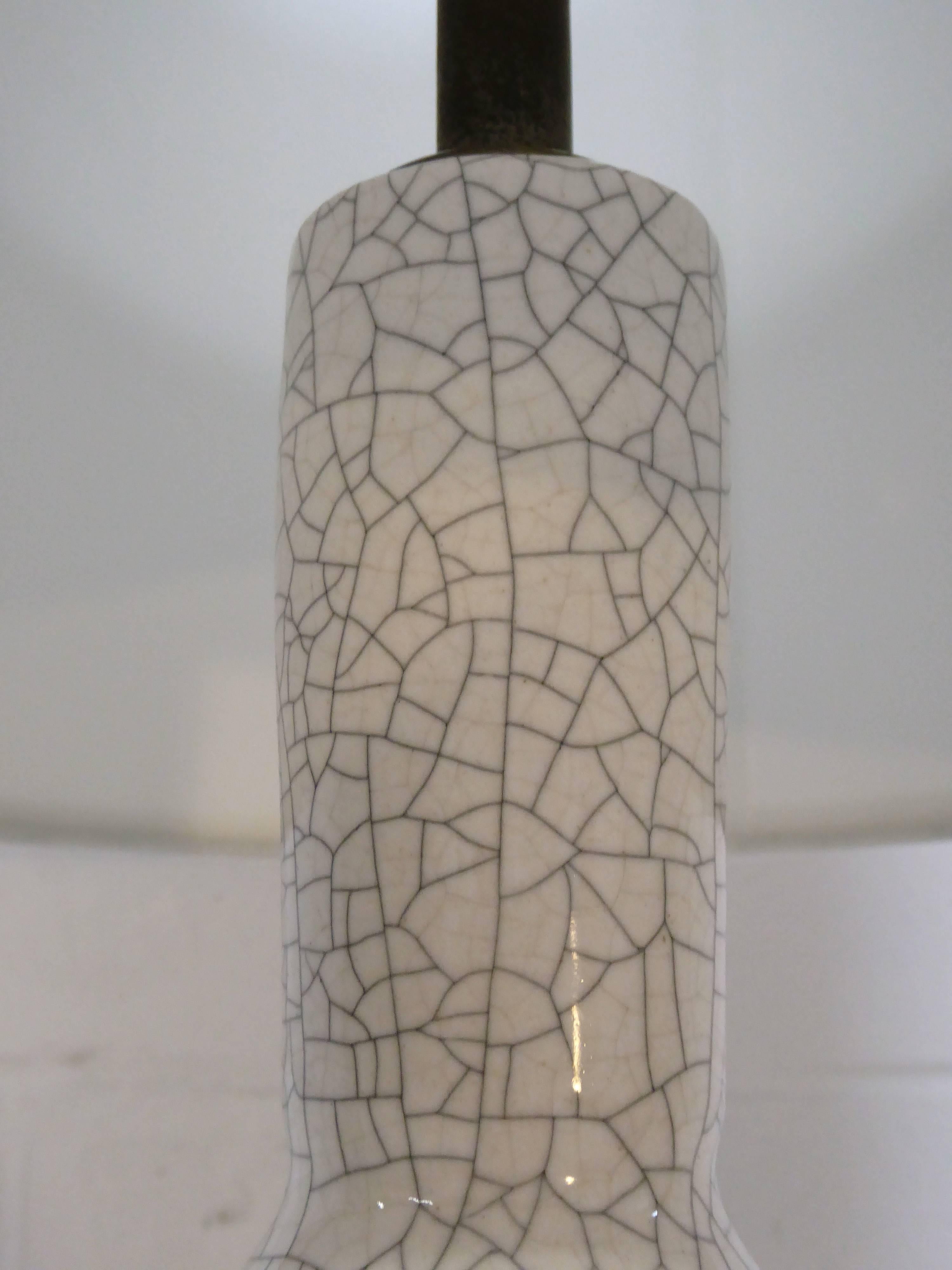 20th Century Exceptional Paul Laszlo Crackle Glazed Lamp For Sale
