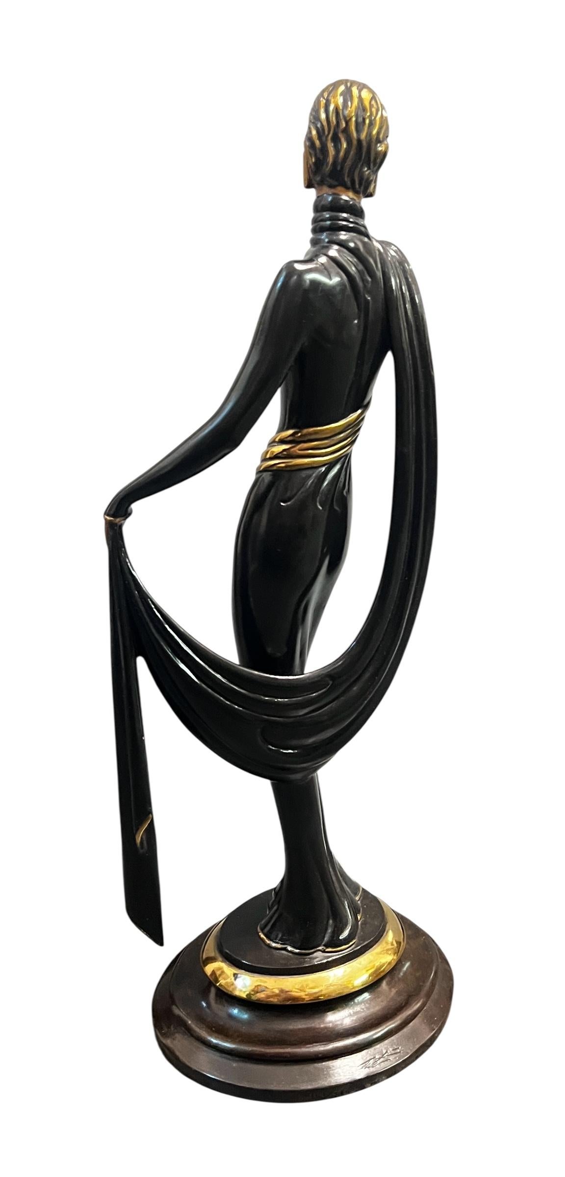 Francese Erte - Romain de Tirtoff, Scultura in bronzo 